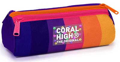 Coral High Erkek Çocuk Lacivet Turuncu Üç Bölmeli İlkokul ve Ortaokul Kalemlik 11174