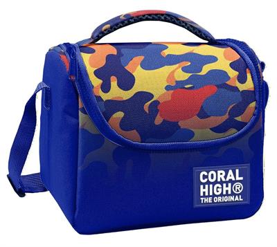 Coral High Erkek Çocuk Mavi Çok Renkli Kamuflaj Desenli Isı Yalıtımlı Beslenme Çantası 37139
