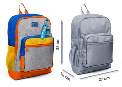 Coral High Erkek Çocuk Mavi Gri Turuncu Çizgi Desenli İlkokul Sırt Çantası (Dört Bölme) 33221