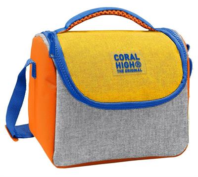 Coral High Erkek Çocuk Mavi Gri Turuncu Çizgi Desenli Isı Yalıtımlı Beslenme Çantası 37121