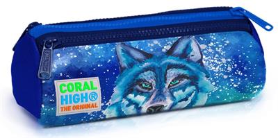 Coral High Erkek Çocuk Mavi Kurt Tekerlekli Okul Çantası ve Kalemlik Seti