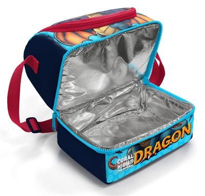 Coral High Erkek Çocuk Mavi Sarı Dragon Desenli İki Katlı Okul Beslenme Çantası 37206