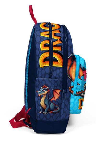 Coral High Erkek Çocuk Mavi Sarı Dragon Desenli İlkokul Sırt Çantası (Dört Bölme) 33213