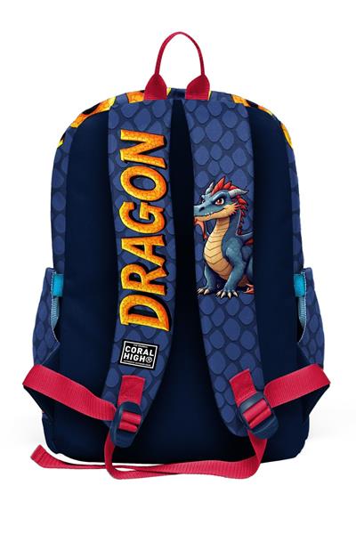 Coral High Erkek Çocuk Mavi Sarı Dragon Desenli İlkokul Sırt Çantası (Dört Bölme) 33213