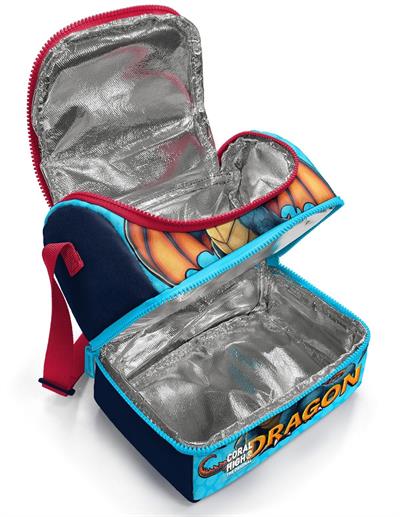Coral High Erkek Çocuk Mavi Sarı Dragon Desenli İki Katlı Okul Beslenme Çantası 37206