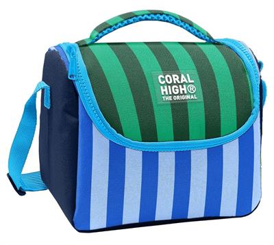 Coral High Erkek Çocuk Mavi Yeşil Çizgi Desenli Isı Yalıtımlı Beslenme Çantası 37111
