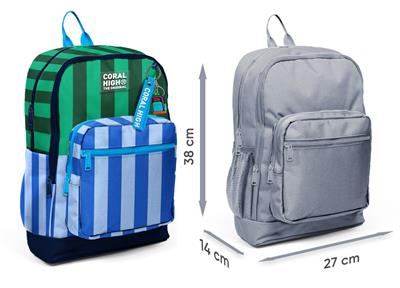 Coral High Erkek Çocuk Mavi Yeşil Çizgi Desenli İlkokul Sırt Çantası (Dört Bölme) 33211