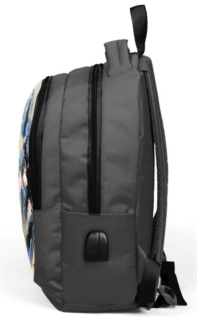 Coral High Erkek Çocuk Okul Çantası ve Beslenme Çantası Seti - Siyah Gri Kurt