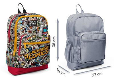 Coral High Erkek Çocuk Sarı Çizgi Roman Desenli İlkokul Sırt Çantası (Dört Bölme) 33215