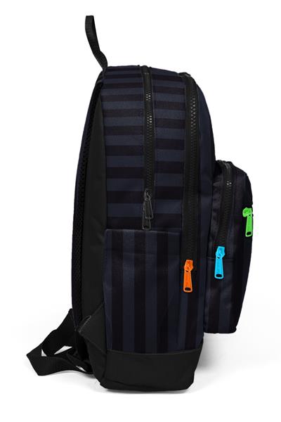 Coral High Erkek Çocuk Siyah Gri Çizgi Desenli İlkokul Sırt Çantası (Dört Bölme) 33218