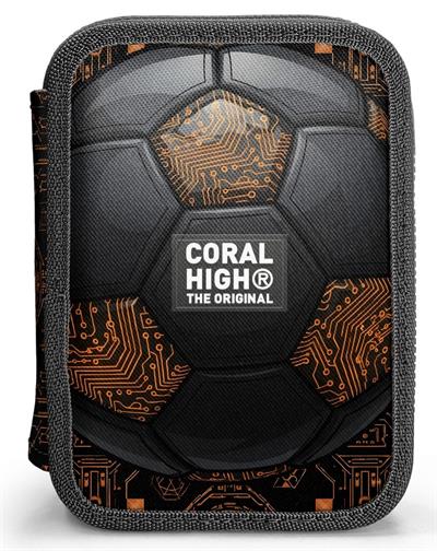 Coral High Erkek Çocuk Siyah Kahverengi Futbol Topu Katlı Organizer Kalemlik (Kalem Kutusu) 31106
