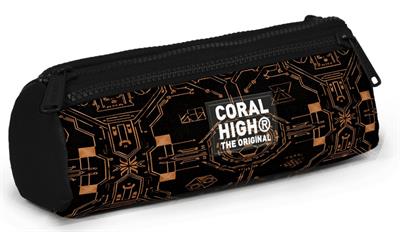 Coral High Erkek Çocuk Siyah Kahverengi Futbol Topu Baskılı Üç Gözlü Okul Kalem Çantası 31017