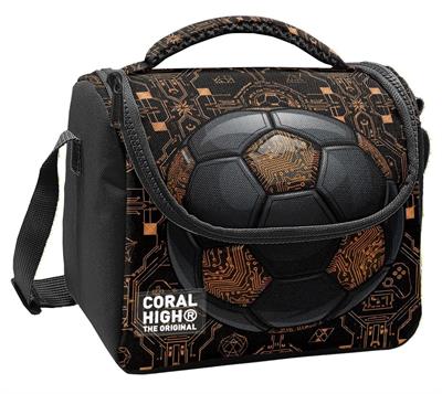 Coral High Erkek Çocuk Siyah Kahverengi Futbol Topu Baskılı Isı Yalıtımlı Beslenme Çantası 37117