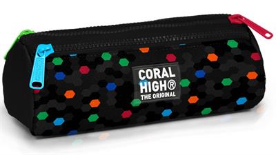 Coral High Erkek Çocuk Siyah Petek Desenli Üç Gözlü Okul Kalem Çantası 31010