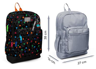 Coral High Erkek Çocuk Siyah Petek Desenli İlkokul Sırt Çantası (Dört Bölme) 33210