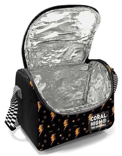 Coral High Erkek Çocuk Siyah Sarı Never Give Up Baskılı Isı Yalıtımlı Beslenme Çantası 37120