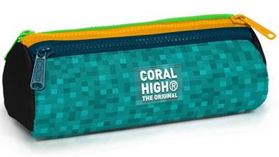 Coral High Erkek Çocuk Siyah Yeşil Kahverengi Craft Desenli Üç Gözlü Okul Kalem Çantası 31016