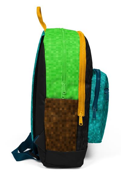 Coral High Erkek Çocuk Siyah Yeşil Kahverengi Craft Desenli İlkokul Sırt Çantası (Dört Bölme) 33216