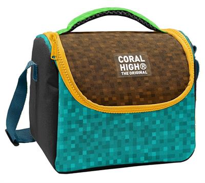 Coral High Erkek Çocuk Siyah Yeşil Kahverengi Craft Desenli Isı Yalıtımlı Beslenme Çantası 37116