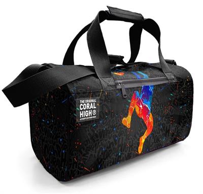 Coral High Erkek Çocuk Spor ve Seyahat Çantası - Siyah Basketbol Desenli - 27527