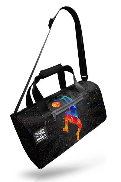 Coral High Erkek Çocuk Spor ve Seyahat Çantası - Siyah Basketbol Desenli - 27527