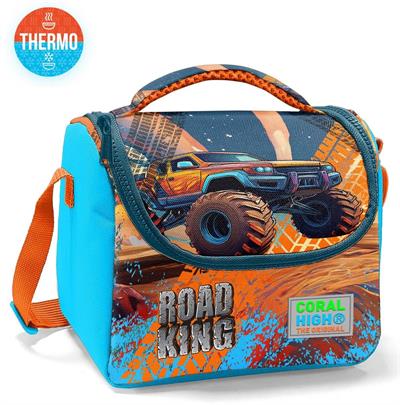 Coral High Erkek Çocuk Termoslu Beslenme Çantası - Mavi Turuncu Arazi Aracı, Erkek Çocuk 11794