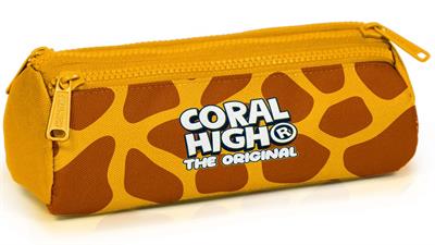 Coral High Erkek Çocuk Turuncu Zürafa Desenli Üç Gözlü Okul Kalem Çantası 31062