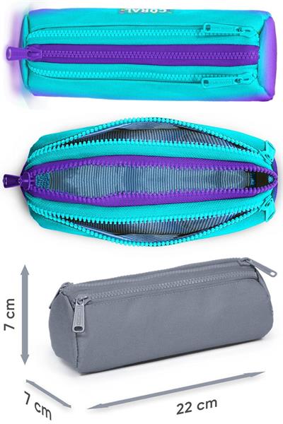 Coral High Erkek Çocuk Üçlü İlkokul Okul Çanta Seti - Turkuaz Mor Renk Geçişli