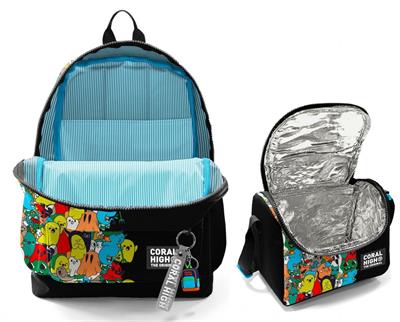 Coral High Erkek Çocuklar İçin Dayanıklı İkili İlk Okul Çanta Seti  - Siyah Hayaletler