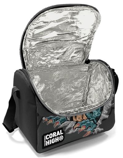 Coral High Erkek Okul Okul Beslenme Çantası - Siyah Gri Dinazor - Termal