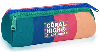 Coral High Erkek ve Kız ve Erkek Çocuk Yeşil-Turuncu Renk Geçişli Üç Bölmeli Kalem Çantası 11179