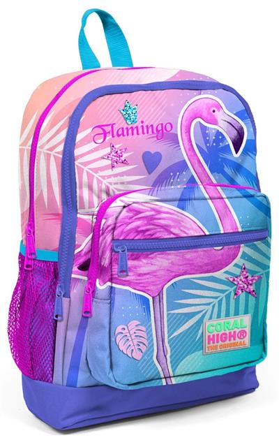 Coral High Flamingo Baskılıı İlkokul Çantası ve Beslenme Seti -  Kız Çocuk