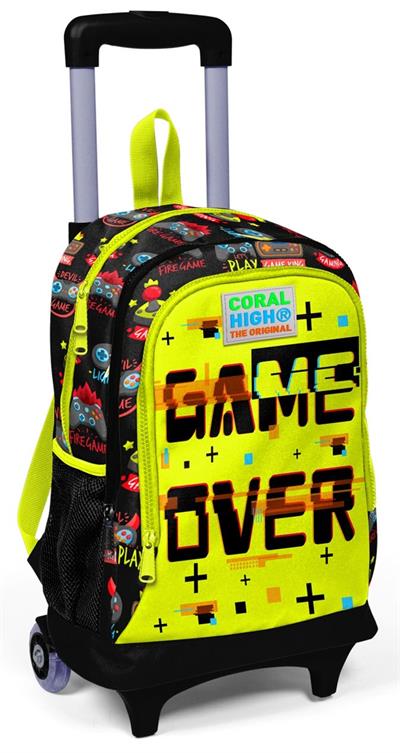 Coral High Game Over Erkek Çekçek Çanta Seti - Işıklı Tekerlekler