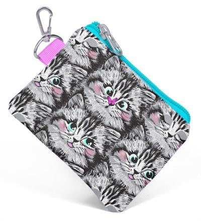 Coral High Gri Kedi Bozuk Para Çantası - Kız Çocuk