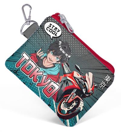 Coral High Gri Nefti Anime Motorsiklet Bozuk Para Cüzdanı - Erkek Çocuk