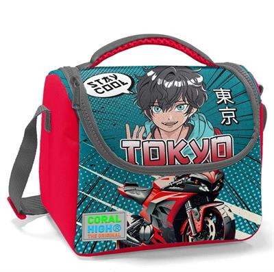 Coral High Gri Nefti Anime Motorsiklet Isı Yalıtımlı Beslenme Çantası - Erkek Çocuk