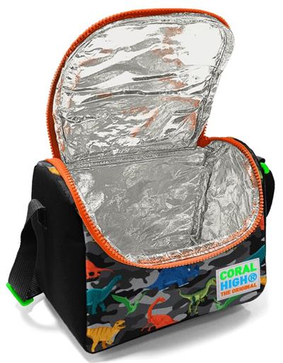 Coral High Gri Yeşil Dinazor Çekçek Okul Çantası Seti - Işıklı Tekerlekler - Erkek