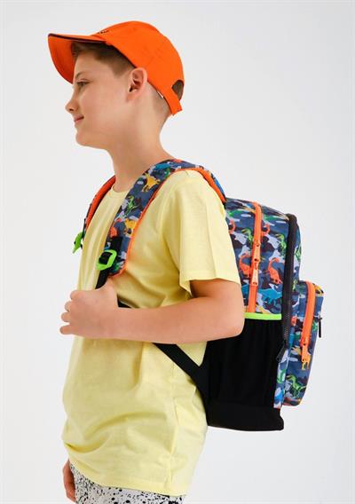 Coral High Gri Yeşil Dinazor Üçlü İlkokul Okul Çanta Seti - Erkek Çocuk