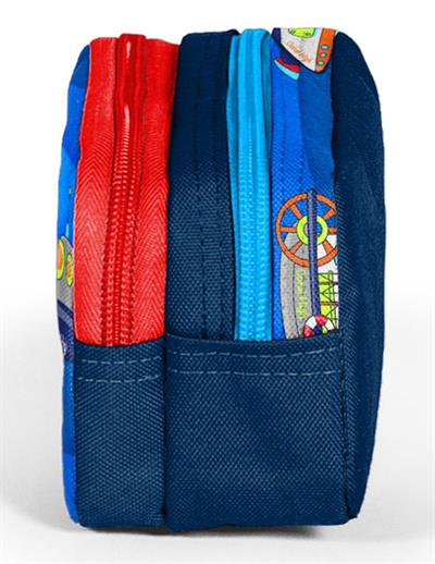 Coral High İki Bölmeli Erkek Çocuk Mavi Gemiler Kalem Çantası Kalemlik