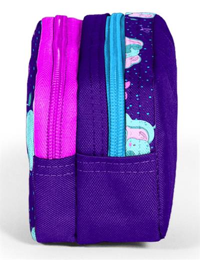Coral High İki Bölmeli Kız Çocuk Mor Fil Kalem Çantası Kalemlik