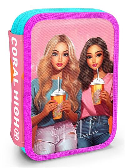 Coral High İki Karlı Organizer Kalemlik - Pembe Kırmızı Fashion Girl, Kız Çocuk, Pembe Kırmızı Fashion Girl 11141