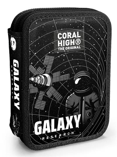 Coral High İki Katlı Düzenleyici Kalem Kutusu - Siyah Galaxy, Erkek Çocuk, Siyah Galaxy 11148