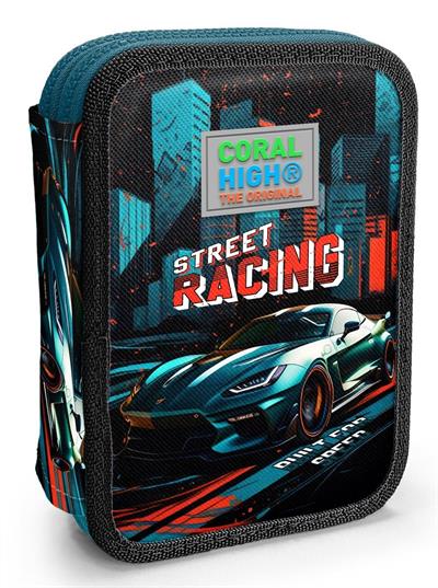 Coral High İki Katlı Düzenleyici Kalem Kutusu - Yeşil Yarış Arabası, Erkek Çocuk, Yeşil Yarış Arabası 11151