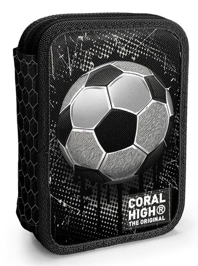 Coral High İki Katlı Düzenleyici Kalem Kutusu - Siyah Beyaz Futbol Baskılı, Erkek Çocuk, Siyah Beyaz Futbol Baskılı 11153