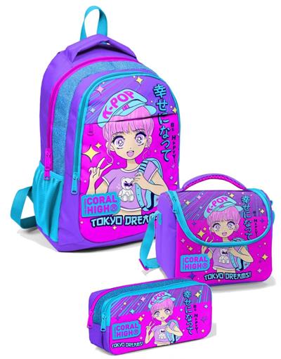 Coral High İlkokul Çanta Takımı Lavanta K-Pop Okul Çantası Seti - Kız Çocuk