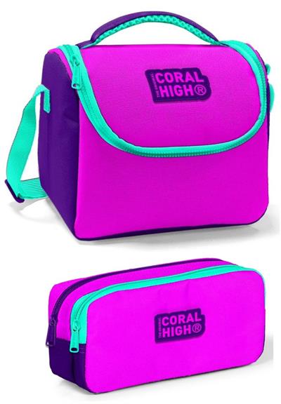 Coral High İlkokul Çanta Takımı Pembe Mor Okul Çantası Seti - Kız Çocuk