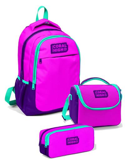 Coral High İlkokul Çanta Takımı Pembe Mor Okul Çantası Seti - Kız Çocuk