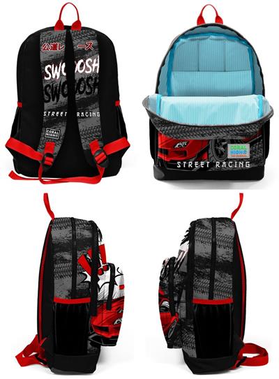 Coral High İlkokul Çantası Seti Siyah Kırmızı Araba - Erkek Çocuk