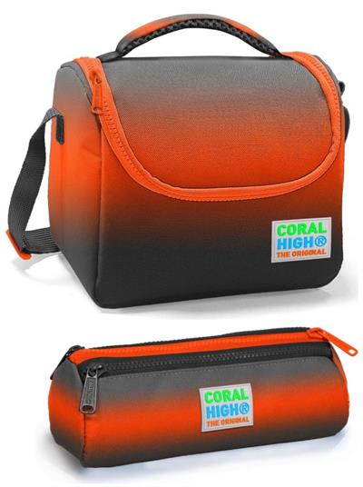 Coral High İlkokul Çantası Seti Siyah Turuncu Gradyan - Erkek Çocuk
