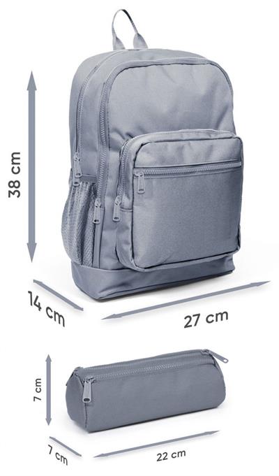 Coral High İlkokul Erkek Çocuklarına Özel Dört Gözlü Sırt Çantası ve Kalemlik Seti- Kırmızı Yapı Blokları